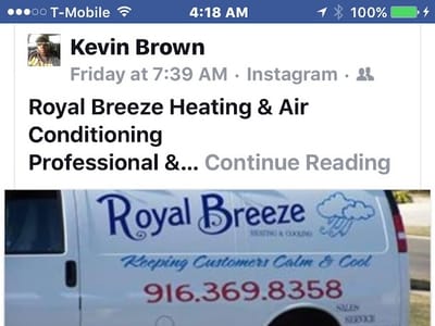 $59 Royal Breeze Heating & Air Same day service