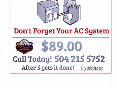 After 5 air conditioning and heating