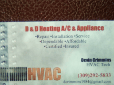 D&D Heating A/C & Appliance