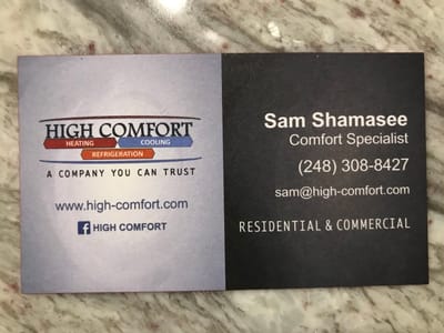 High Comfort Heating Cooling and Refrigeration