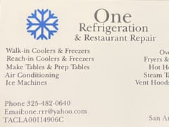 One Refrigeration and Restaurant Repair
